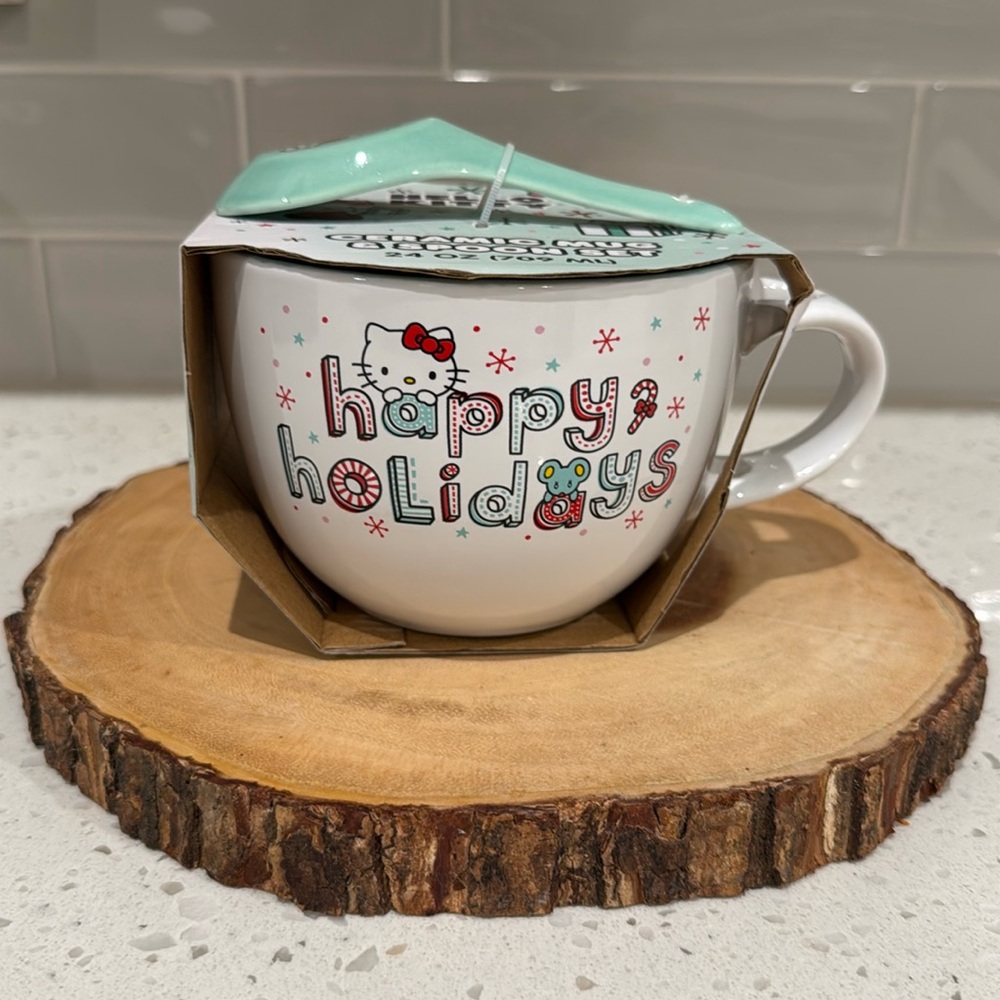 HELLO KITTY HAPPY HOLIDAYS CERAMIC MUG & SPOON SET